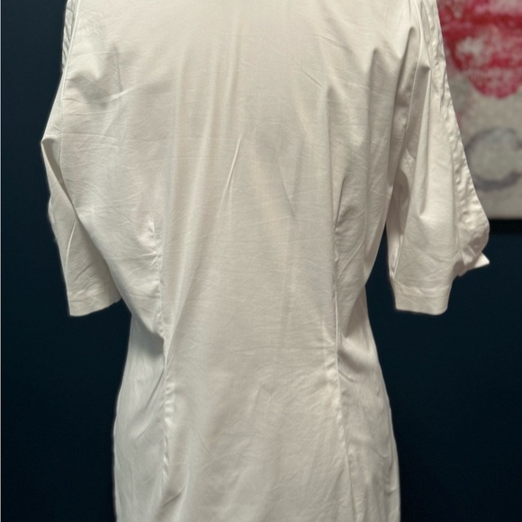 Finley Shoulder-less White Button-Up Women's Tunic Top M - Picture 4 of 8